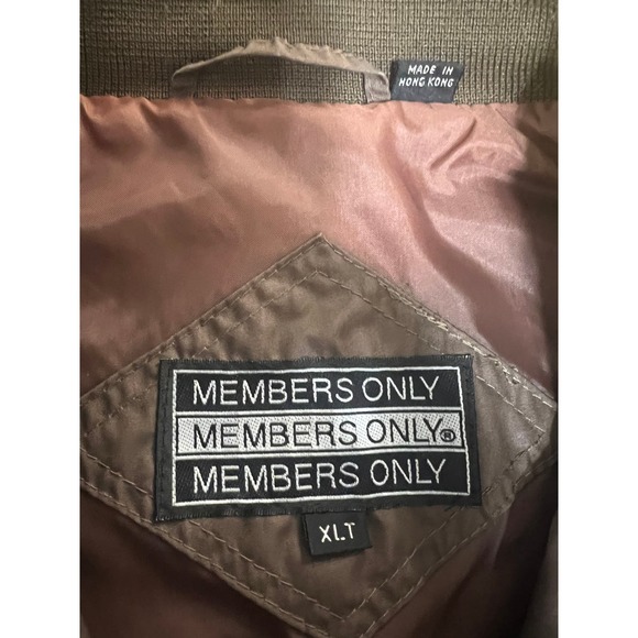 Vintage Members Only Brown Zip Front Lightweight Bomber Jacket Size XLT - Picture 5 of 7